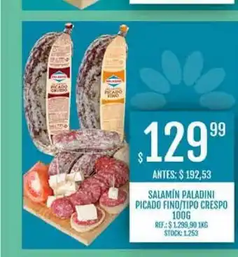 Supermercados Todo Salamín Paladini Picado Fino Tipo Crespo 100g oferta