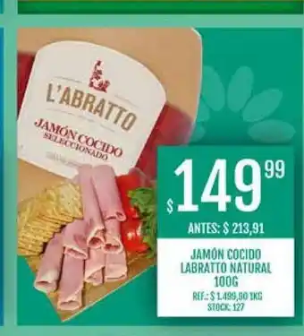 Supermercados Todo Jamón Cocido Labratto Natural 100g oferta