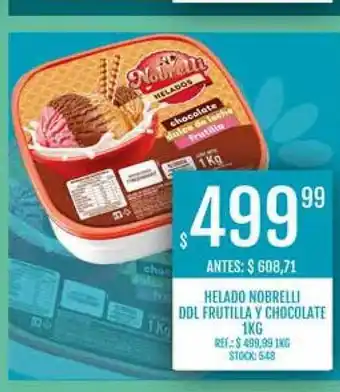 Supermercados Todo Helado Nobrelli Dol Frutilla Y Chocolate 1kg oferta
