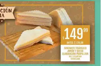Supermercados Todo Sandwich Triángulo Jamón Y Queso Elaboración Propia oferta