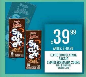 Supermercados Todo Leche Chocolatada Baggio Semidescremada 200ml oferta