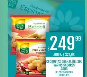 Supermercados Todo Croquetas Granja Del Sol Varios Sabores 400g oferta