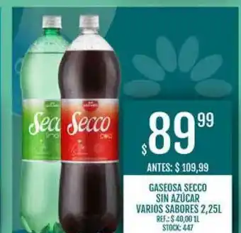 Supermercados Todo Gaseosa Secco Sin Azúcar Varios Sabores 2,25l oferta