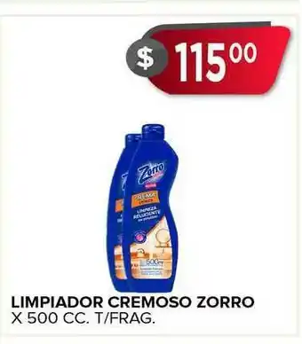 Supermercados Mayor Limpiador Cremoso Zorro x 500cc oferta