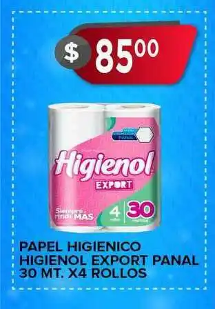 Papel Higienico Higienol Export Panal 30mt