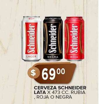 Supermercados Mayor Cerveza Schneider Lata X 473 Cc. Rubia Roja O Negra oferta