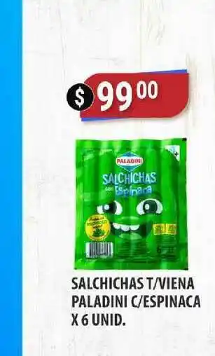 Supermercados Mayor Salchichas T Viena Paladini C Espinaca x 6 unid oferta