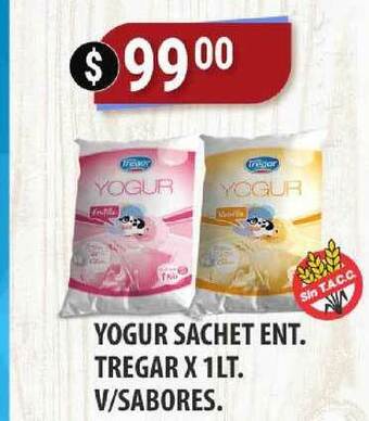 Supermercados Mayor Yogur Sachet Ent. Tregar V Sabores x 1lt oferta