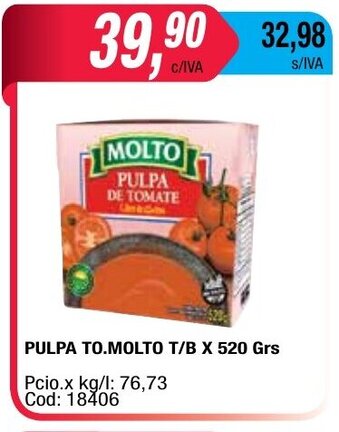 Maxiconsumo Molto Pulpa To. T/B x 520grs oferta