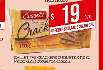 Supermercados DIA Galletitas Crackers Cuquets x 110g oferta