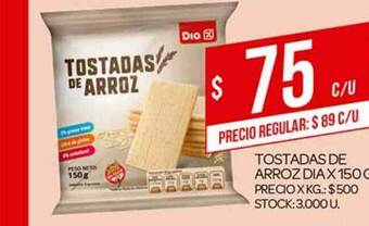 Supermercados DIA Tostadas De Arroz Dia x 150 g oferta