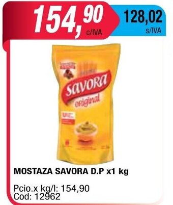 Maxiconsumo Savora Mostaza D.P x 1kg oferta