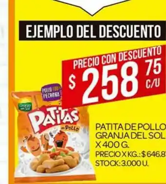 Supermercados DIA Patita Depollo Granja Del Sol x 400g oferta