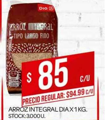 Supermercados DIA Arroz Integral Dia x 1kg oferta