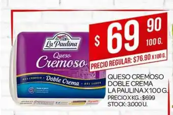 Supermercados DIA Queso Cremoso Doble Crema La Paulina x 100g oferta