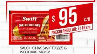 Supermercados DIA Salchichas Swift x 225g oferta