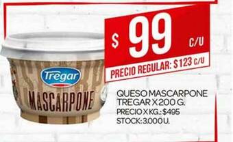 Supermercados DIA Queso Mascarpone Tregar x 200g oferta