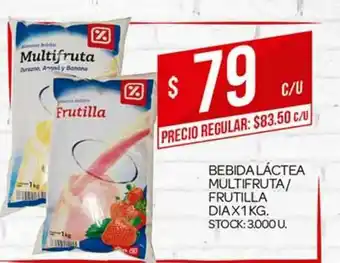 Supermercados DIA Bebida Láctea Multifruta Frutilla Dia x 1kg oferta
