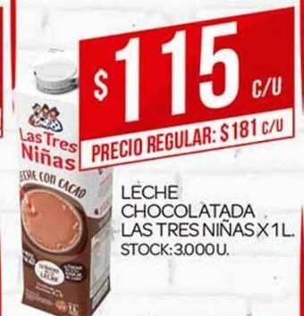 Supermercados DIA Leche Chocolatada Las Tres Niñas x 1l oferta