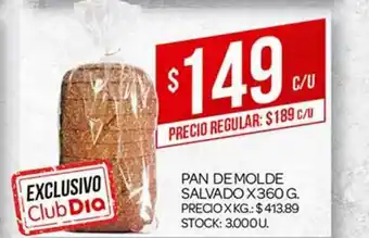 Supermercados DIA Pan De Molde Salvado x 360g oferta