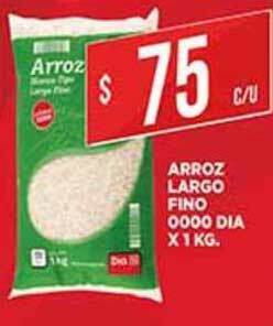 Supermercados DIA Arroz Largo Fino 0000 Dia x 1 kg oferta