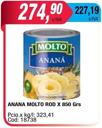 Maxiconsumo Molto Anana Rod x 850grs oferta