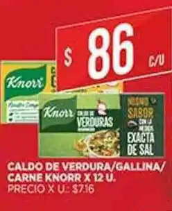 Supermercados DIA Caldo De Verdura Gallina Carne Knorr x 12 u oferta