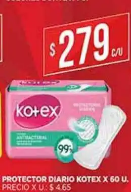 Supermercados DIA Protector Diario Kotex x 60 u oferta