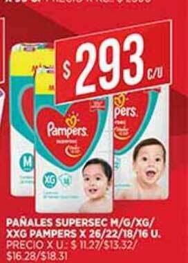 Supermercados DIA Pañales Supersec M G Xg Xxg Pampers oferta