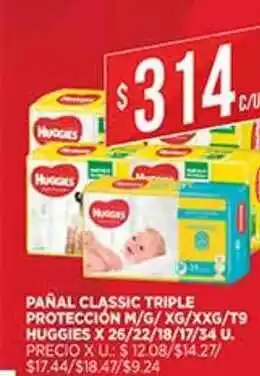 Supermercados DIA Pañal Classic Triple Protección M G Xg Xxg T9 Huggies oferta