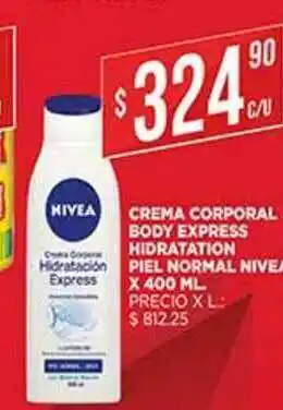 Supermercados DIA Crema Corporal Body Express Hidratation Piel Normal Nivea 400ml oferta