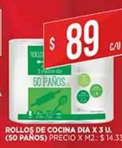 Supermercados DIA Rollos De Cocina Dia x 3u oferta