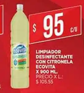 Supermercados DIA Limpiador Desinfectante Con Citronela Ecovita x 900ml oferta