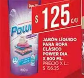 Supermercados DIA Jabón Líquido Para Ropa Clásico Power Dia x 800 ml oferta