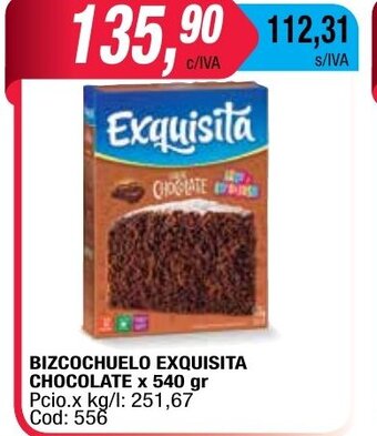 Maxiconsumo Exquisita Bizcochuelo Chocolate x 540gr oferta