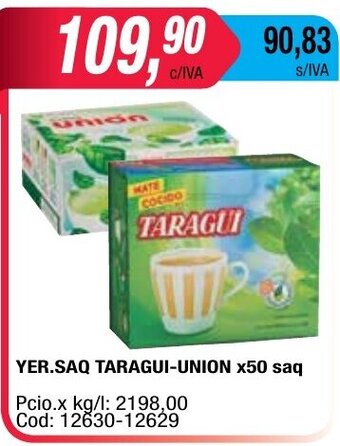 Maxiconsumo Taragui Yer. Saq - Union x 50saq oferta
