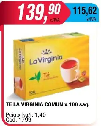 Maxiconsumo La Virginia Te Comun x 100saq. oferta