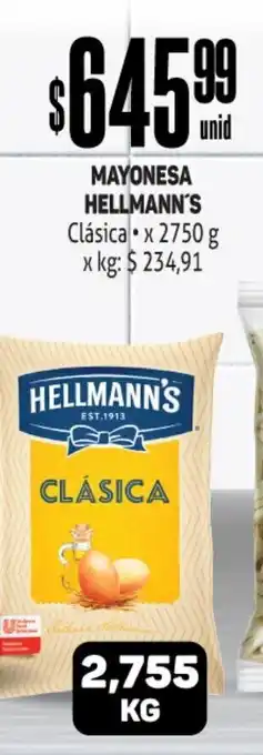 Makro Mayonesa Hellmann's Clásica x 2750 g oferta