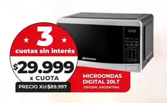 Supermayorista Vital MICROONDAS DIGITAL 20LT oferta