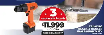 Supermayorista Vital TALADRO BLACK+ DECKER INALÁMBRICO 12V oferta