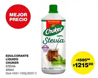 Atomo Conviene EDULCORANTE LÍQUIDO CHUKER STEVIA 400ml oferta