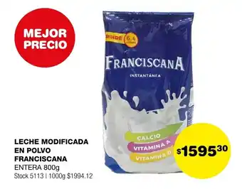 Atomo Conviene LECHE MODIFICADA EN POLVO FRANCISCANA ENTERA 800g oferta