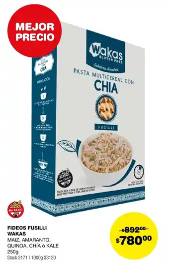 Atomo Conviene FIDEOS FUSILLI WAKAS 250g oferta