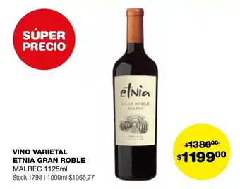 Atomo Conviene VINO VARIETAL ETNIA GRAN ROBLE MALBEC 1125ml oferta