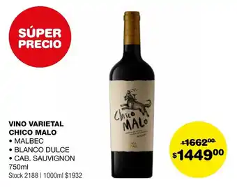 Atomo Conviene VINO VARIETAL CHICO MALO 750ml oferta