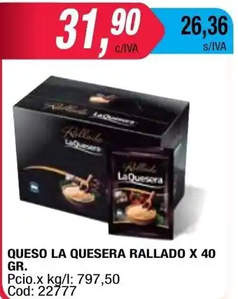 Maxiconsumo La Quesera Queso Rallado x 40gr oferta
