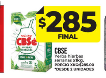 Supermayorista Vital CBSE Yerba hierbas serranas x 1kg oferta