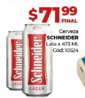 Diarco Schneider Cerveza Lata x 473 ml oferta