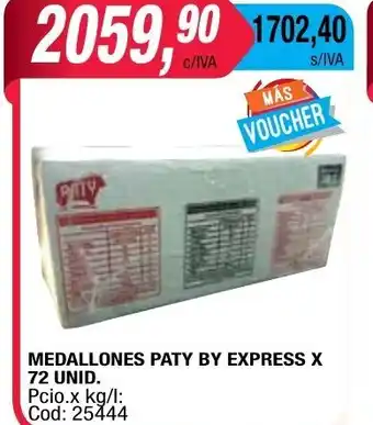 Maxiconsumo Paty Medallones By Express X 72 Unid oferta
