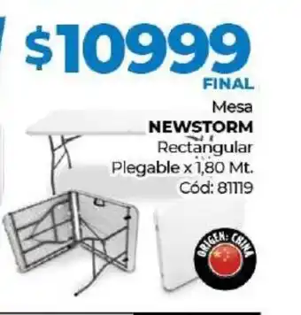 Diarco Newstorm Mesa Rectangualar Plegable x 1,80 mt. oferta